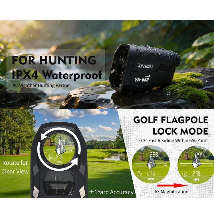 Telemetro laser da golf ARTBULL YN-650 con telescopio da 650 m, YN-650