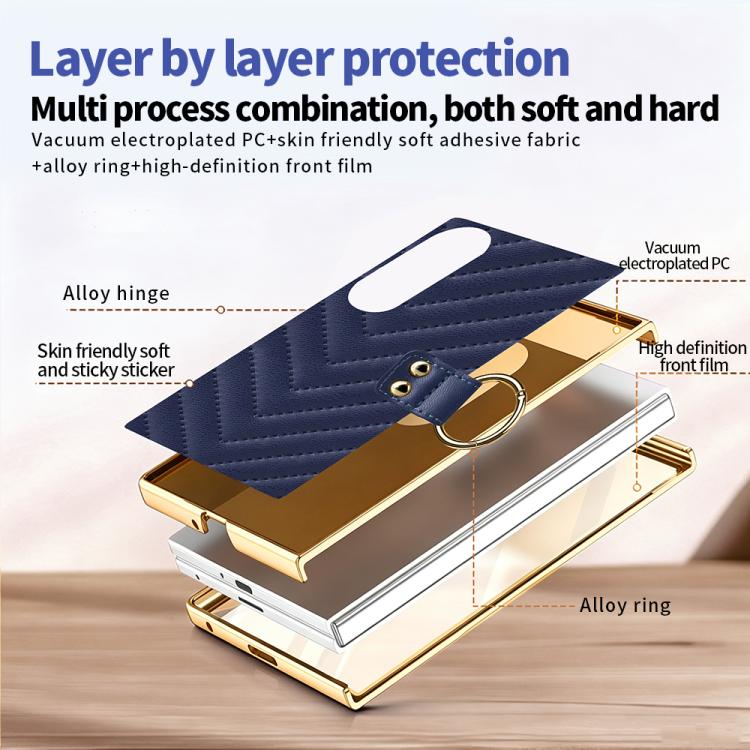 Custodia per telefono in pelle con anello in metallo serie Dream di VIETAO, For Galaxy Z Fold8 5G, For Galaxy Z Fold8 Ultra 5G
