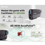 ARTBULL EV-GR1000 Telemetro laser 6X 1000m per golf e caccia con funzione di misurazione della pendenza, blocco bandierina e velocità., EV-GR1000