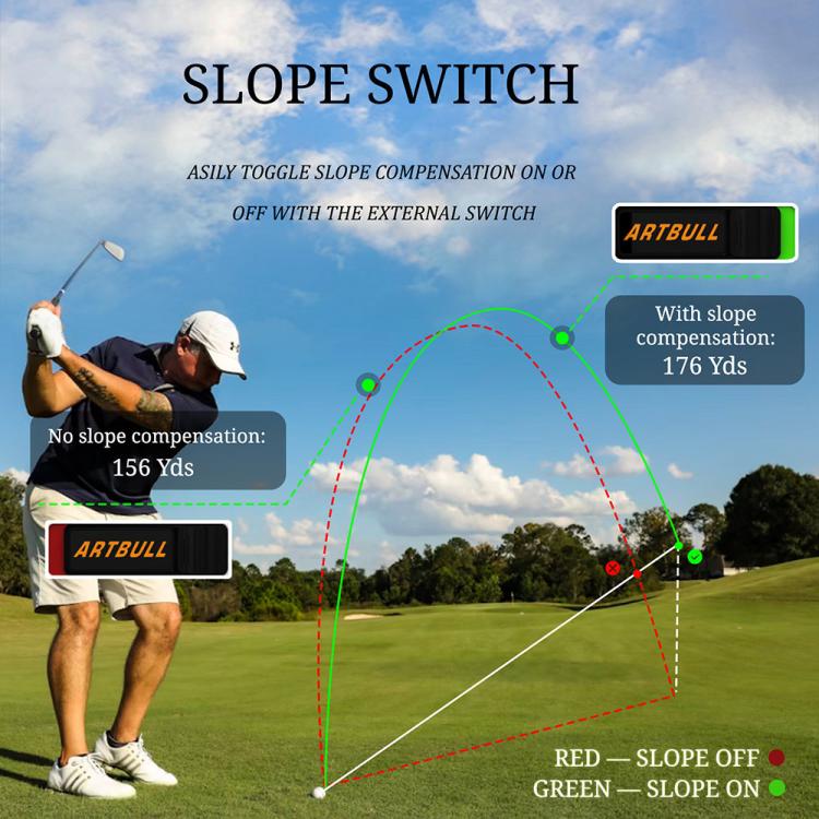 Telemetro laser vibrante per golf ARTBULL AR-650 con magnete, 650m, 1000m