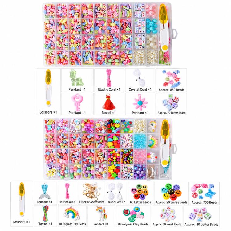 Kit per braccialetti fai da te con 36 griglie di perline, Minimalist Accessories, Multiple Accessories