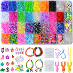 Kit fai da te per la creazione di braccialetti con elastici arcobaleno a 36 griglie, 1600 pezzi/scatola, 1600 PCS/Box 36-grid