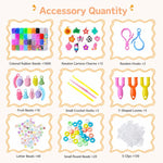 Kit fai da te per la creazione di braccialetti con elastici arcobaleno a 36 griglie, 1600 pezzi/scatola, 1600 PCS/Box 36-grid