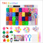 Kit fai da te per la creazione di braccialetti con elastici arcobaleno a 36 griglie, 1600 pezzi/scatola, 1600 PCS/Box 36-grid