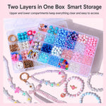 Kit per braccialetti fai da te per bambini a doppio strato con 24 griglie e perline, 24-grid Double-layer