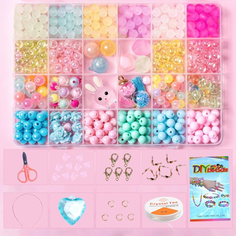 Kit per braccialetti fai da te per bambini con 24 griglie di perline, 24-grid (Energetic Girl), 24-grid (Crystal Rabbit), 24-grid (Dazzling Beads), 24-grid (Candy Bunny)