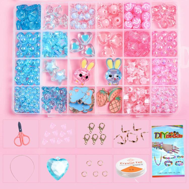 Kit per braccialetti fai da te per bambini con 24 griglie di perline, 24-grid (Energetic Girl), 24-grid (Crystal Rabbit), 24-grid (Dazzling Beads), 24-grid (Candy Bunny)