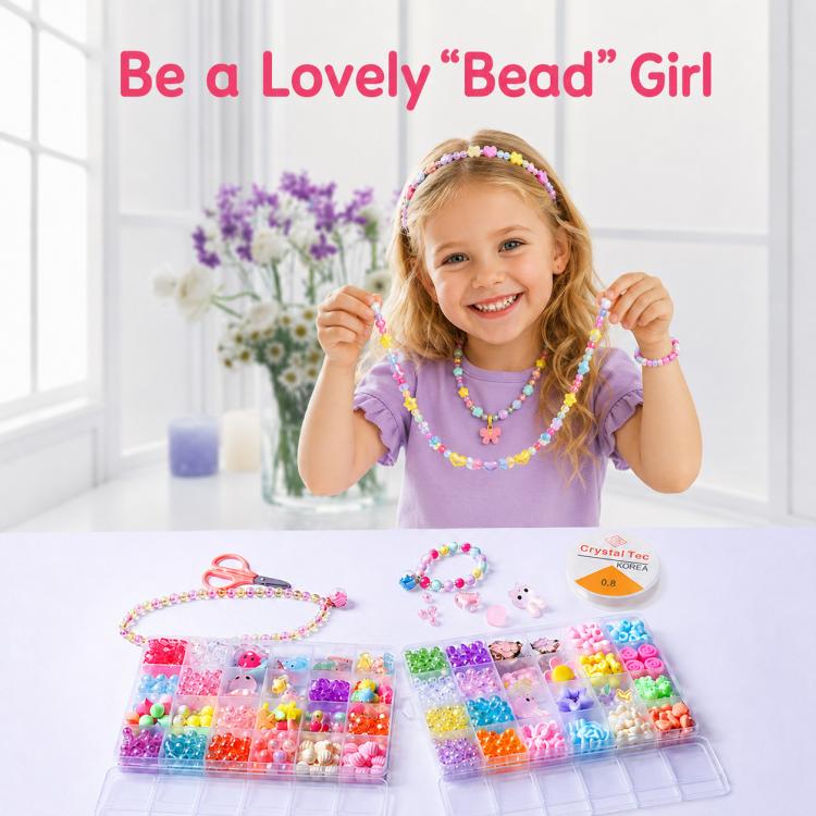 Kit per braccialetti fai da te per bambini con 24 griglie di perline, 24-grid (Energetic Girl), 24-grid (Crystal Rabbit), 24-grid (Dazzling Beads), 24-grid (Candy Bunny)