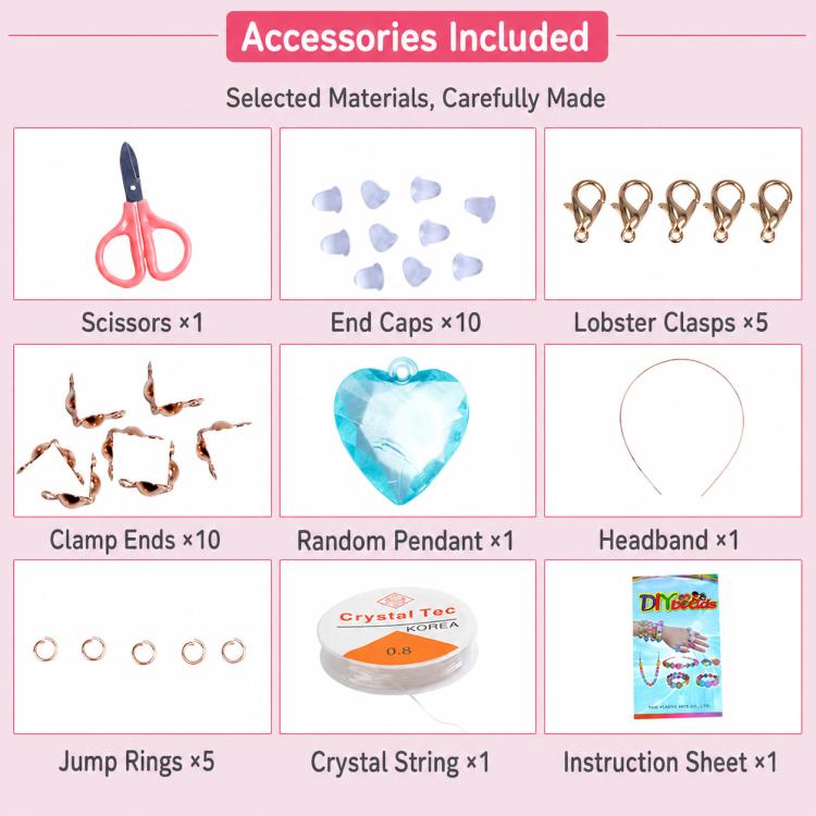Kit per braccialetti fai da te per bambini con 24 griglie di perline, 24-grid (Energetic Girl), 24-grid (Crystal Rabbit), 24-grid (Dazzling Beads), 24-grid (Candy Bunny)
