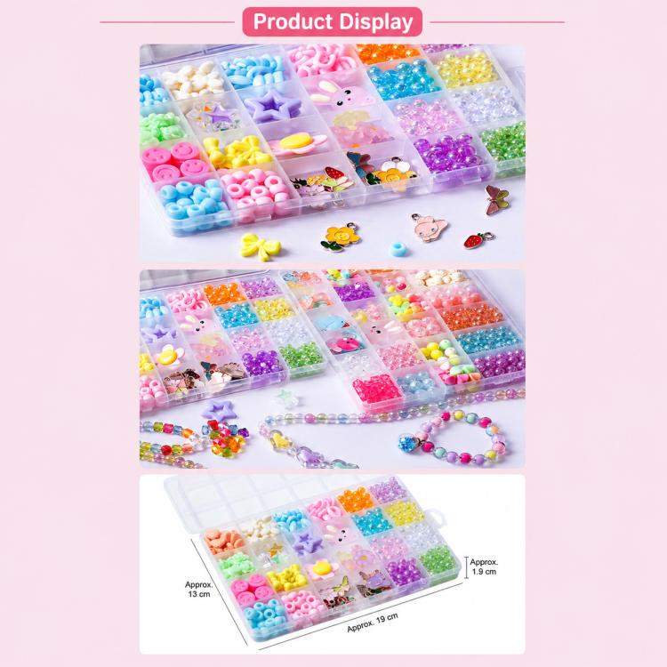 Kit per braccialetti fai da te per bambini con 24 griglie di perline, 24-grid (Energetic Girl), 24-grid (Crystal Rabbit), 24-grid (Dazzling Beads), 24-grid (Candy Bunny)