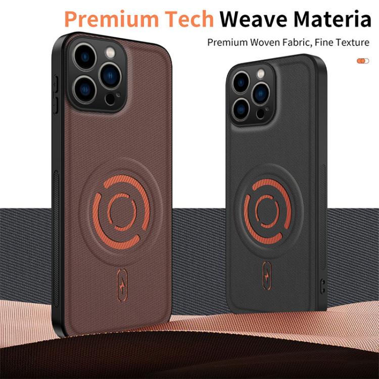 Custodia per telefono WANLONFENG Tech Fabric Texture Magnetic Hybrid PC TPU Hybrid, For iPhone 15 Pro Max, For iPhone 15 Pro, For iPhone 15