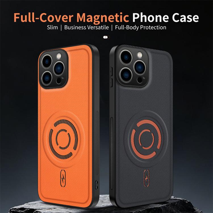 Custodia per telefono WANLONFENG Tech Fabric Texture Magnetic Hybrid PC TPU Hybrid, For iPhone 15 Pro Max, For iPhone 15 Pro, For iPhone 15