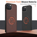 Custodia per telefono WANLONFENG Tech Fabric Texture Magnetic Hybrid PC TPU Hybrid, For iPhone 15