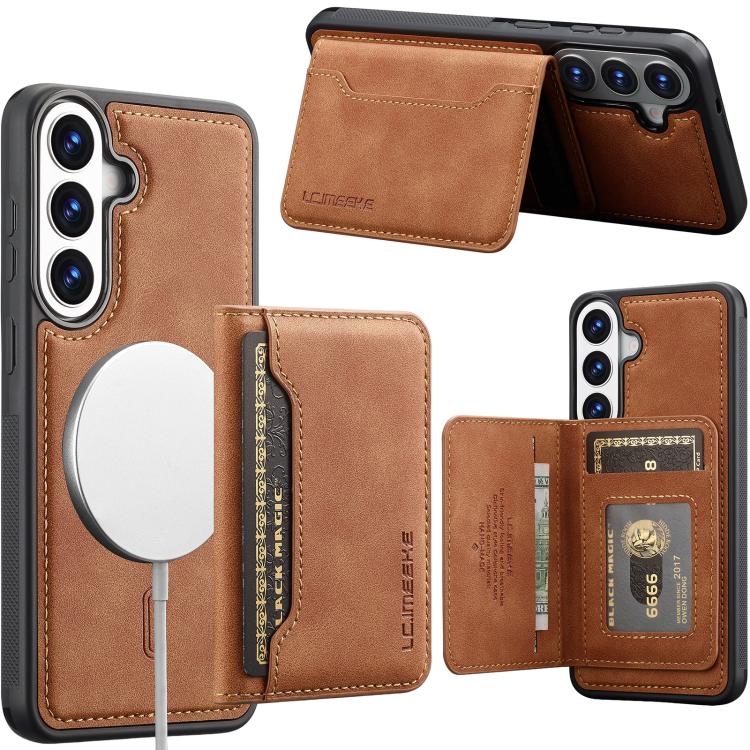 Custodia magnetica per telefono con porta carte RFID serie LC.IMEEKE L7., For Galaxy S23 FE 5G, For Galaxy S23+ 5G, For Galaxy S23 5G, For Galaxy S22+ 5G