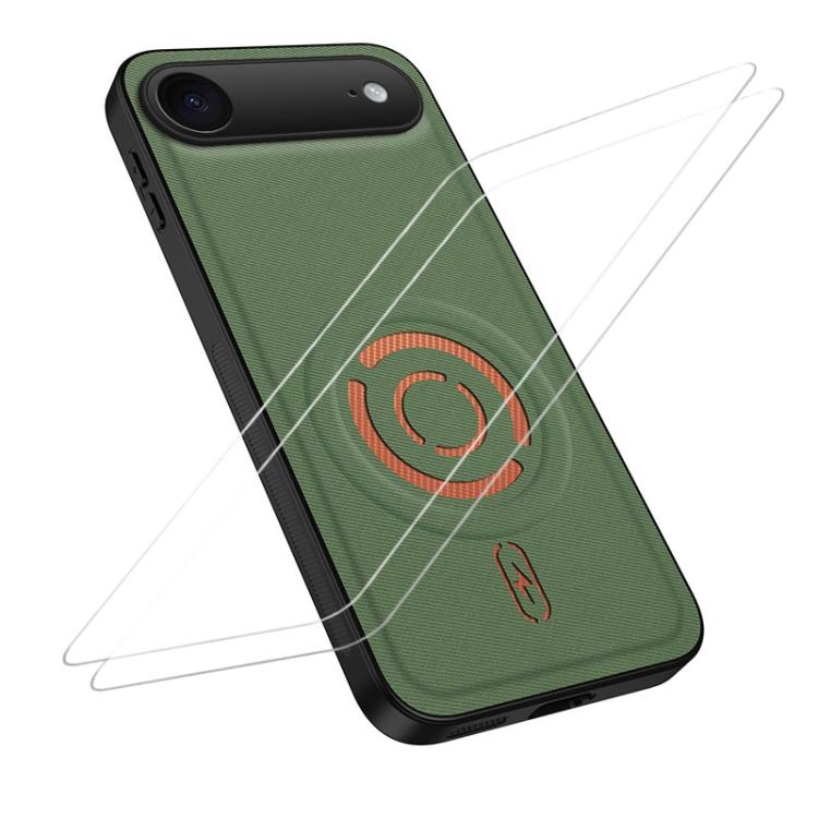 WANLONFENG Tech Custodia per telefono magnetica con texture in tessuto e 2 pellicole protettive per lo schermo incluse., For iPhone 17 Pro Max, For iPhone 17 Pro, For iPhone 17, For iPhone Air
