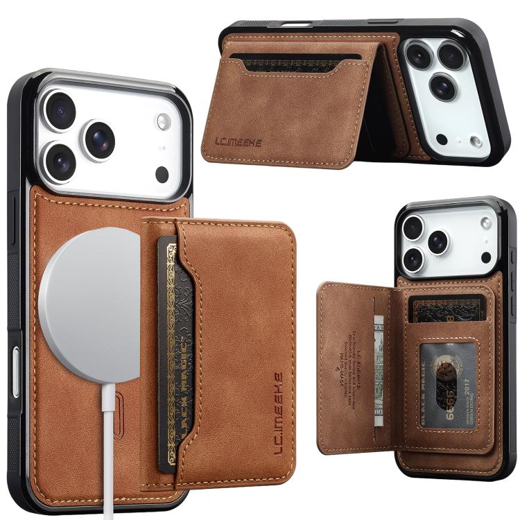 Custodia magnetica per telefono con porta carte RFID serie LC.IMEEKE L7., For iPhone 17e / 16e, For iPhone 17 Pro Max, For iPhone 17 Pro, For iPhone 17