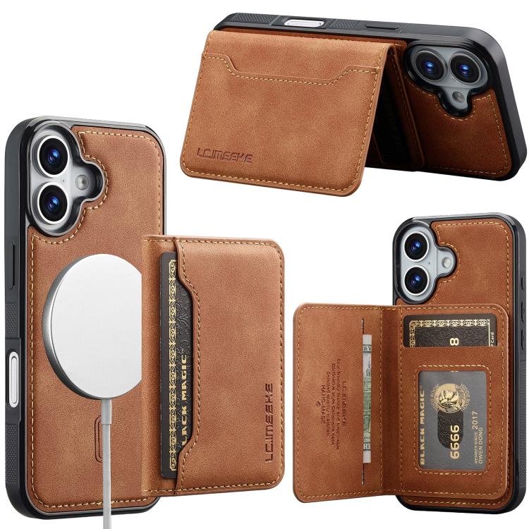 Custodia magnetica per telefono con porta carte RFID serie LC.IMEEKE L7., For iPhone 17e / 16e, For iPhone 17 Pro Max, For iPhone 17 Pro, For iPhone 17