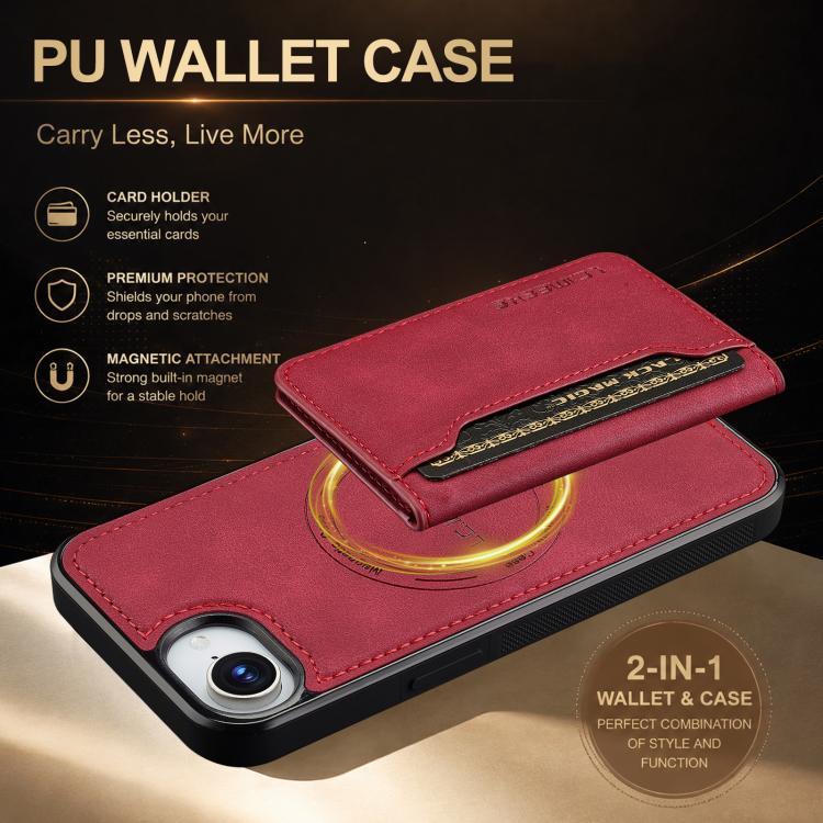 Custodia magnetica per telefono con porta carte RFID serie LC.IMEEKE L7., For iPhone 17e / 16e, For iPhone 17 Pro Max, For iPhone 17 Pro, For iPhone 17