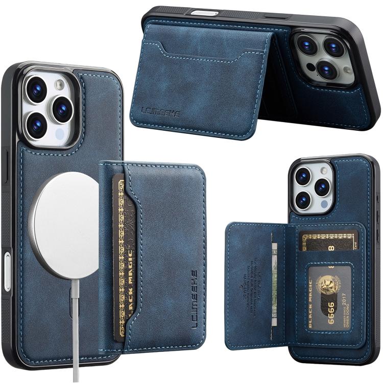 Custodia magnetica per telefono con porta carte RFID serie LC.IMEEKE L7., For iPhone 16, For iPhone 15 Pro Max, For iPhone 15 Pro, For iPhone 15 Plus / 14 Plus