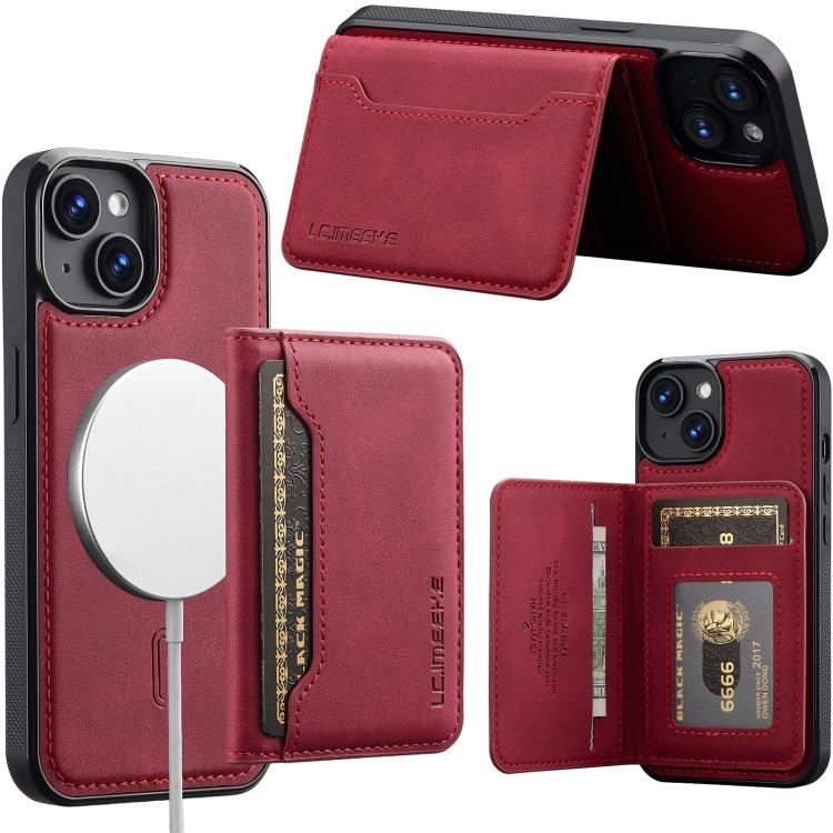 Custodia magnetica per telefono con porta carte RFID serie LC.IMEEKE L7., For iPhone 16, For iPhone 15 Pro Max, For iPhone 15 Pro, For iPhone 15 Plus / 14 Plus
