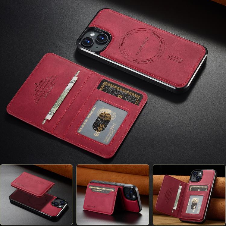 Custodia magnetica per telefono con porta carte RFID serie LC.IMEEKE L7., For iPhone 15, For iPhone 14 / 13, For iPhone 14 Pro, For iPhone 14 Pro Max