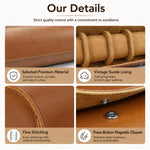 Custodia portatile in pelle vintage per orologi, Two Slots, Three Slots