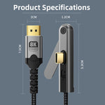 Cavo video DOONJIEY DJMS08 da Type-C a DisplayPort 1.4 Ultra HD 8K 60Hz con supporto per telefono., DJMS08