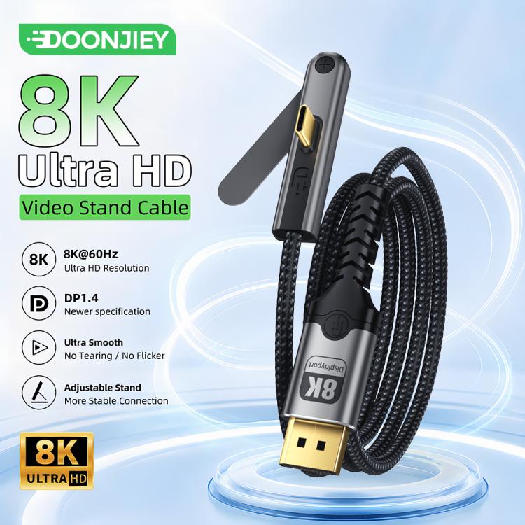 Cavo video DOONJIEY DJMS08 da Type-C a DisplayPort 1.4 Ultra HD 8K 60Hz con supporto per telefono., DJMS08