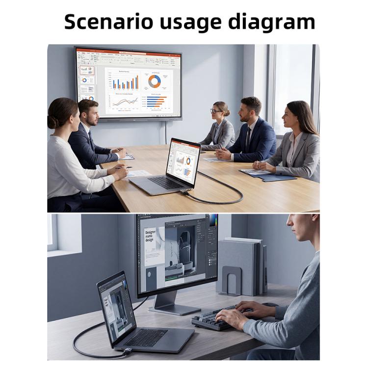 Cavo video DOONJIEY DJMS08 da Type-C a DisplayPort 1.4 Ultra HD 8K 60Hz con supporto per telefono., DJMS08