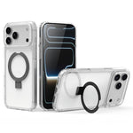 Custodia per telefono in acrilico PC antiurto con airbag a quattro angoli e supporto, For iPhone 17 Pro Max, For iPhone 17 Pro, For iPhone 17, For iPhone Air, For iPhone 16 Pro Max, For iPhone 16 Pro