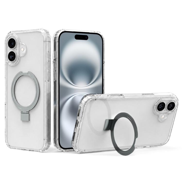 Custodia per telefono in acrilico PC antiurto con airbag a quattro angoli e supporto, For iPhone 16 Plus, For iPhone 16, For iPhone 15 Pro Max, For iPhone 15 Pro, For iPhone 15 Plus, For iPhone 15