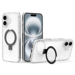 Custodia per telefono in acrilico PC antiurto con airbag a quattro angoli e supporto, For iPhone 16 Plus, For iPhone 16, For iPhone 15 Pro Max, For iPhone 15 Pro, For iPhone 15 Plus, For iPhone 15