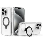 Custodia per telefono in acrilico PC antiurto con airbag a quattro angoli e supporto, For iPhone 16 Plus, For iPhone 16, For iPhone 15 Pro Max, For iPhone 15 Pro, For iPhone 15 Plus, For iPhone 15
