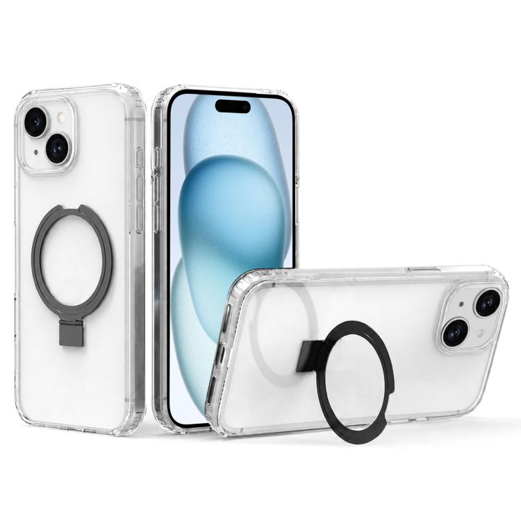 Custodia per telefono in acrilico PC antiurto con airbag a quattro angoli e supporto, For iPhone 16 Plus, For iPhone 16, For iPhone 15 Pro Max, For iPhone 15 Pro, For iPhone 15 Plus, For iPhone 15
