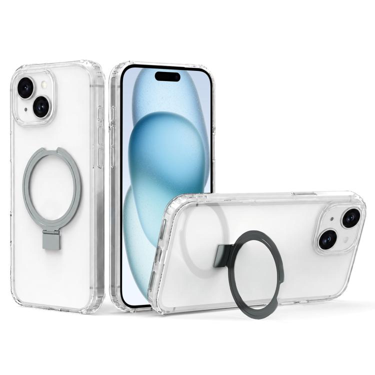 Custodia per telefono in acrilico PC antiurto con airbag a quattro angoli e supporto, For iPhone 16 Plus, For iPhone 16, For iPhone 15 Pro Max, For iPhone 15 Pro, For iPhone 15 Plus, For iPhone 15