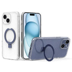 Custodia per telefono in acrilico PC antiurto con airbag a quattro angoli e supporto, For iPhone 16 Plus, For iPhone 16, For iPhone 15 Pro Max, For iPhone 15 Pro, For iPhone 15 Plus, For iPhone 15