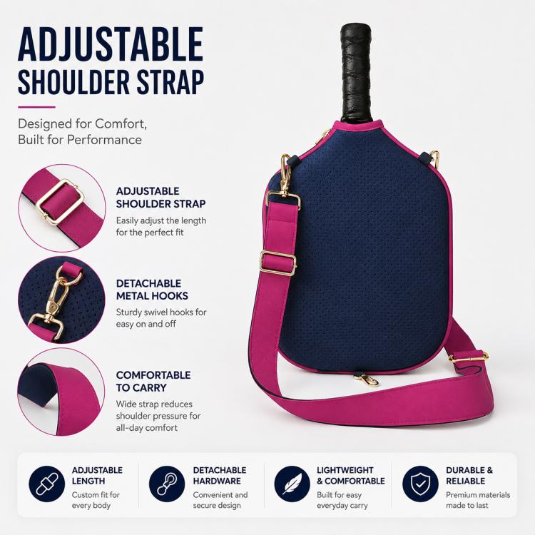 Custodia in neoprene per racchetta da pickleball, impermeabile, con tracolla singola.