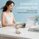 Mini ventilatore pieghevole con clip per ombrello, ricaricabile, portatile, per esterni.