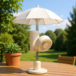 Mini ventilatore pieghevole con clip per ombrello, ricaricabile, portatile, per esterni.