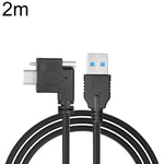 Cavo dati da USB 3.0 maschio a USB-C / Type-C 3.1 ad angolo sinistro con blocco a vite., 0.3m, 0.5m, 1m, 2m