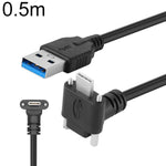 Cavo dati da USB 3.0 maschio a USB-C / Type-C 3.1 con connettore angolato verso il basso e blocco a vite., 0.3m, 0.5m, 1m, 2m