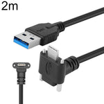 Cavo dati da USB 3.0 maschio a USB-C / Type-C 3.1 con connettore angolato verso il basso e blocco a vite., 0.3m, 0.5m, 1m, 2m