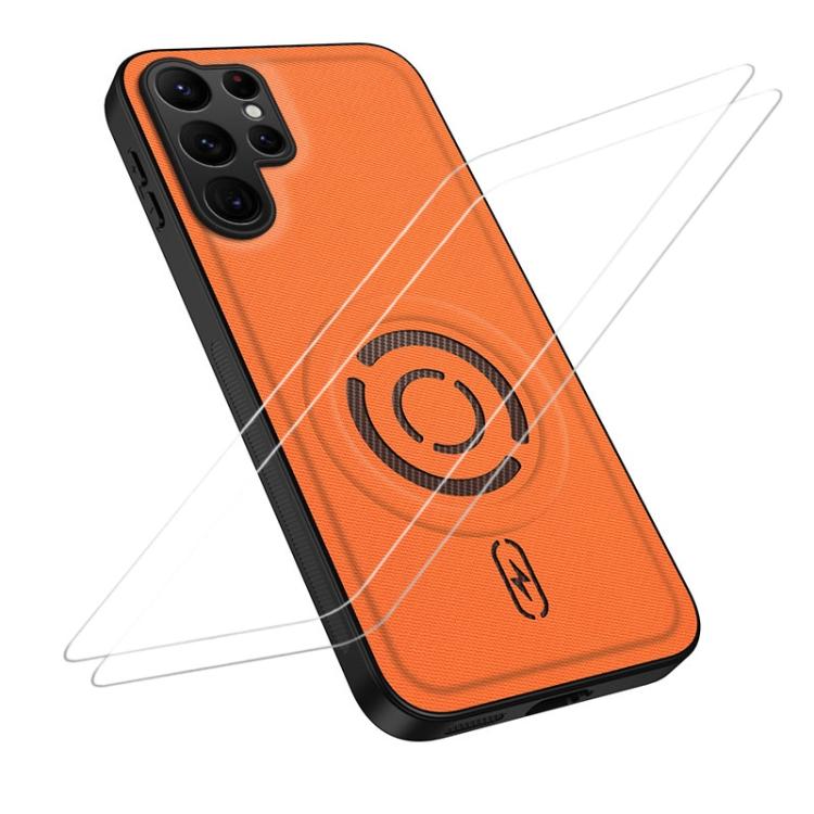 WANLONFENG Tech Custodia per telefono magnetica con texture in tessuto e 2 pellicole protettive per lo schermo incluse., For Galaxy S26 FE 5G, For Galaxy S26+ 5G, For Galaxy S26 Ultra 5G, For Galaxy S26 5G