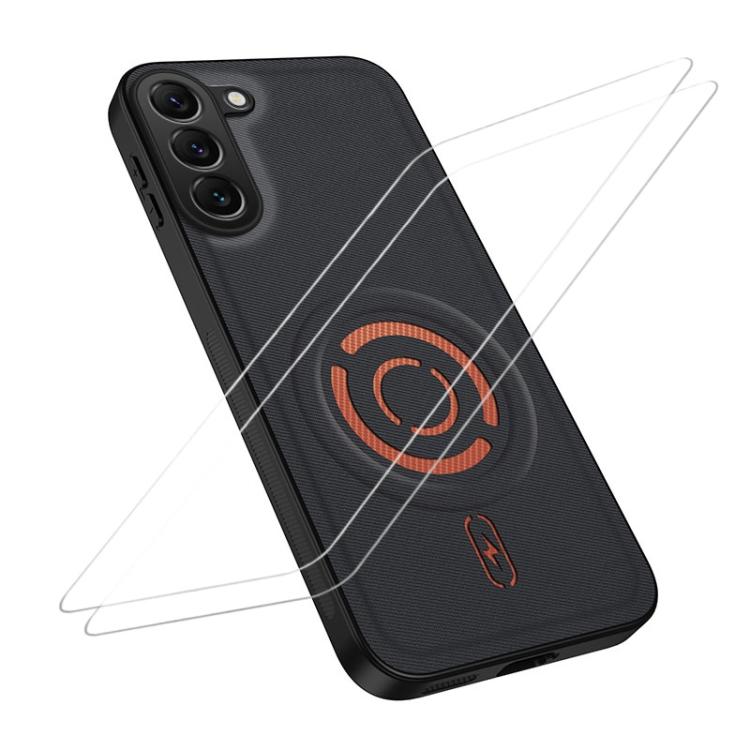 WANLONFENG Tech Custodia per telefono magnetica con texture in tessuto e 2 pellicole protettive per lo schermo incluse., For Galaxy S24 5G, For Galaxy S23+ 5G, For Galaxy S23 5G