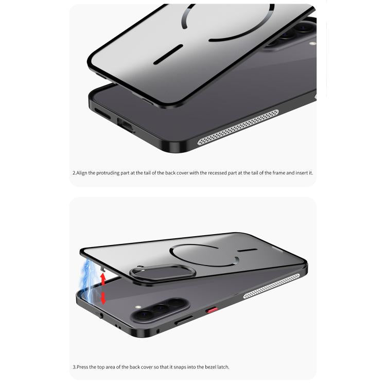 Custodia per telefono MagSafe satinata con cornice in metallo e fibbia a scatto su un solo lato., For Galaxy A57 5G, For Galaxy A37 5G