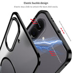Custodia per telefono MagSafe satinata con cornice in metallo e fibbia a scatto su un solo lato., For Galaxy A57 5G, For Galaxy A37 5G