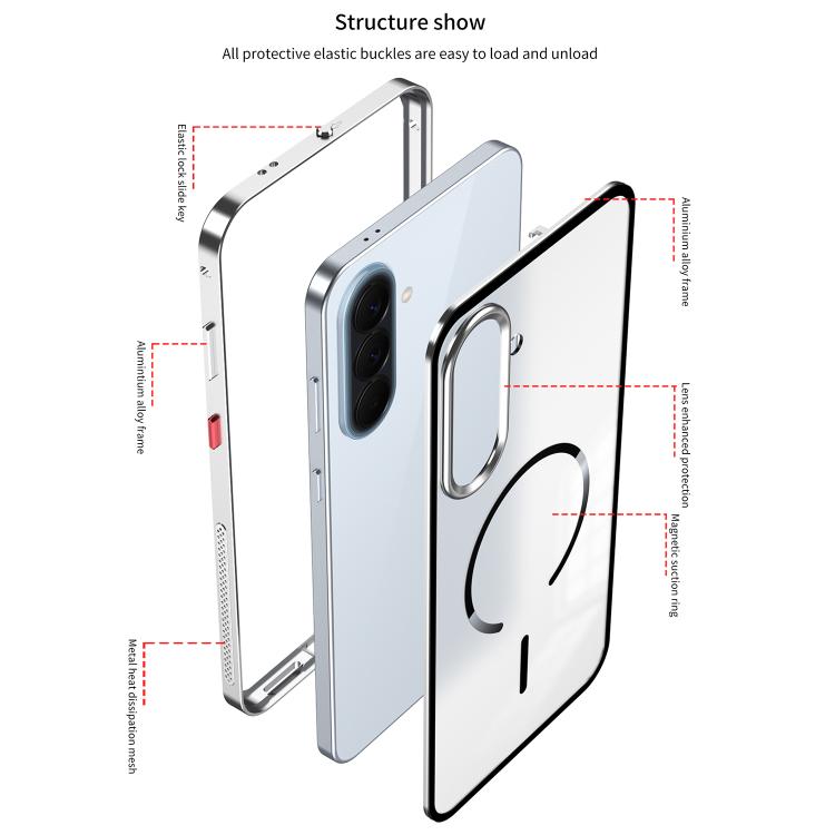 Custodia per telefono MagSafe satinata con cornice in metallo e fibbia a scatto su un solo lato., For Galaxy A57 5G, For Galaxy A37 5G