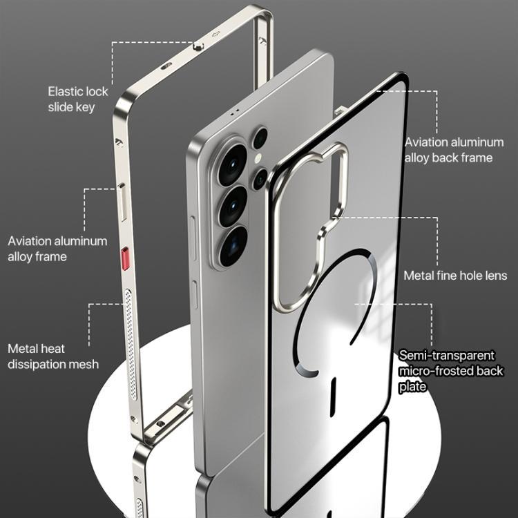 Custodia per telefono MagSafe satinata con cornice in metallo e fibbia a scatto su un solo lato., For Galaxy S26+ 5G, For Galaxy S26 5G