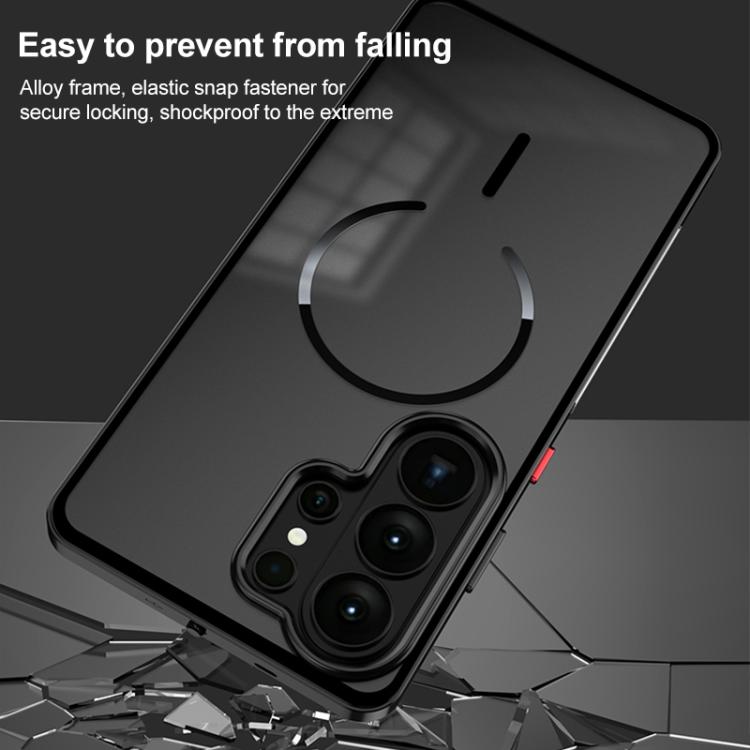 Custodia per telefono MagSafe satinata con cornice in metallo e fibbia a scatto su un solo lato., For Galaxy S26 Ultra 5G