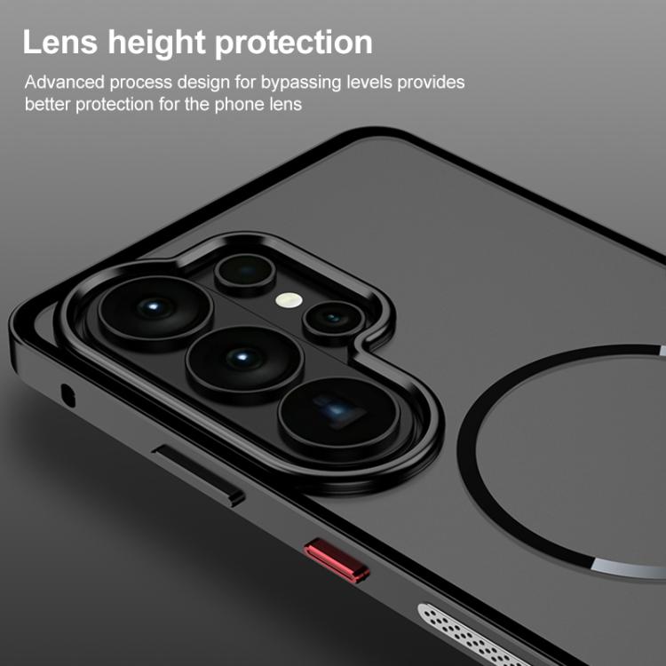 Custodia per telefono MagSafe satinata con cornice in metallo e fibbia a scatto su un solo lato., For Galaxy S26 Ultra 5G